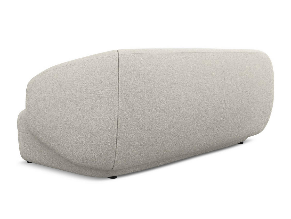 3-SITZER SOFA Bouclé Stoff Beige - Beige/Schwarz, Kunststoff/Textil (212/81/98cm) - Makamii