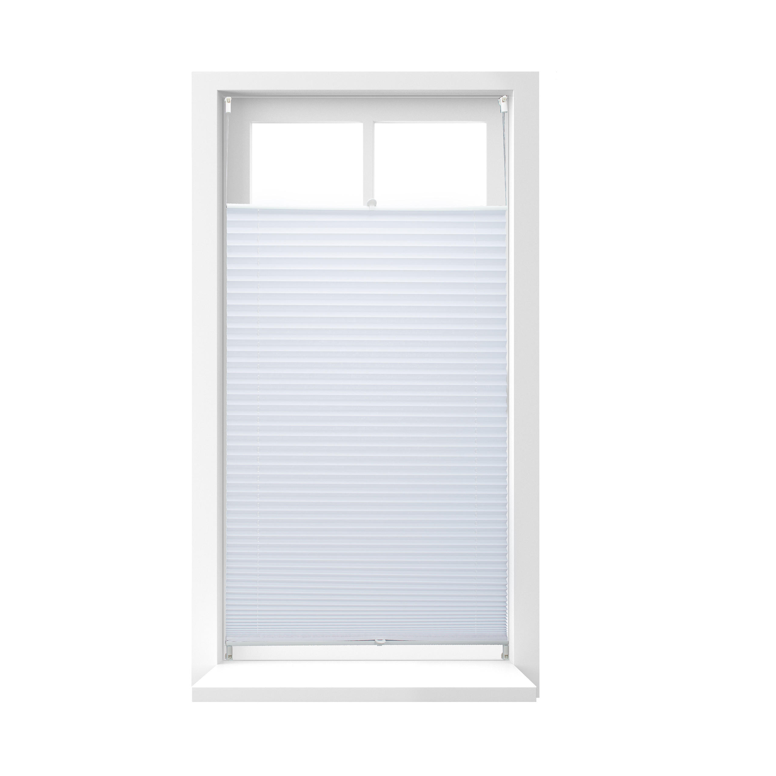 PLISSEGARDIN Vit utan borrning halvtransparent 90x210 cm 210/90/2 cm
