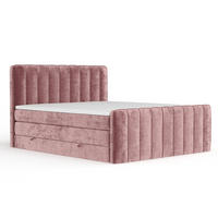 BOXSPRINGBETT Novara Rosa 140/200 cm - Schwarz/Rosa, Holz/Holzwerkstoff (140/200cm) - Maison de Reve