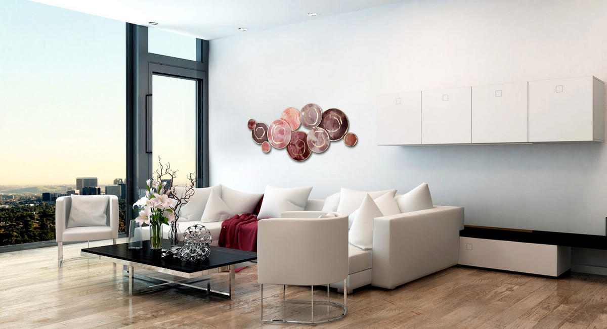 WANDDEKO Rot 120/60 cm - Pink/Rot, Metall (3/60/6cm) - KUNSTLOFT