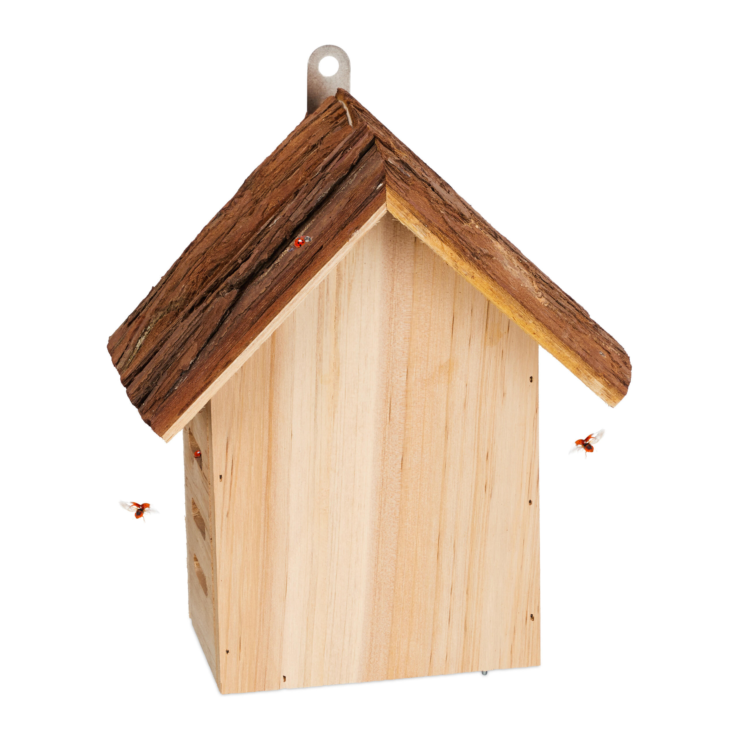 MARIENKÄFERHAUS - Hellbraun, Holz (19/22.5/12.5cm) - Relaxdays