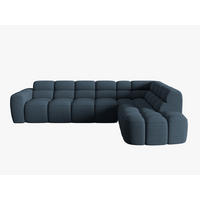 ECKSOFA rechts Lisa aus strukturiertem Stoff dunkelblau 5 Sitzplätze - Dunkelblau, Textil (234/293cm) - Micadoni