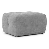 POLSTERHOCKER Kozy im Bumpy-Design aus weichem Hellgrau Chenille-Stoff - Hellgrau/Schwarz, Holz/Textil (87/46/68cm) - S-Style Möbel