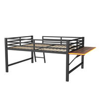 BETTGESTELL mit LED klappbar Schwarz 140x200 cm Metall - Schwarz, Metall (140/200cm) - SONNENH