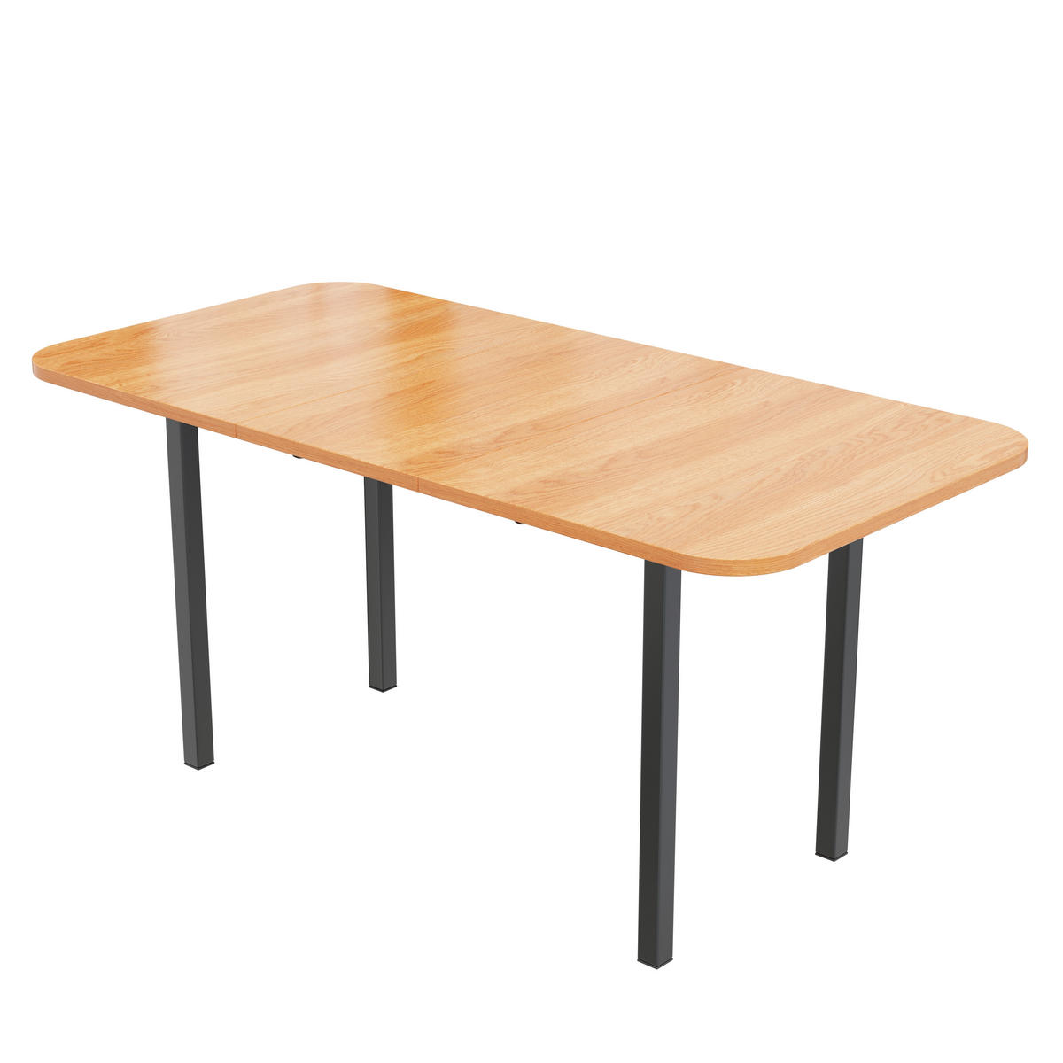 ESSTISCH Holzeffekt 120-160/80/75 cm - Braun, Holzwerkstoff/Metall (160/80/75cm) - Urban Meuble