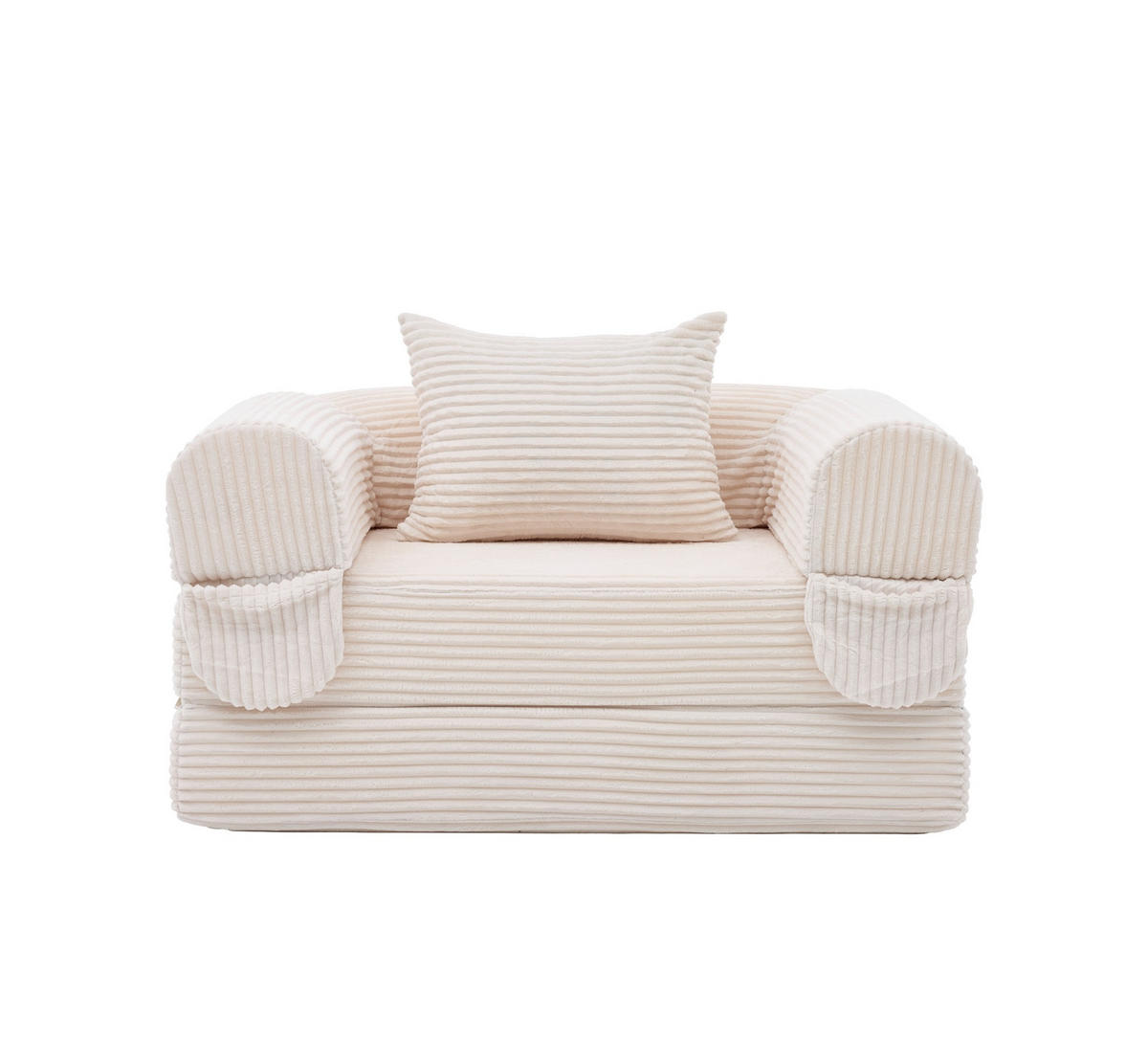 SCHLAFSOFA 2-in-1 Cord Beige mit Kissen - Beige, Kunststoff (85/65/120cm) - Meubliv