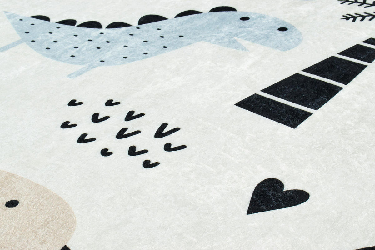KINDERTEPPICH mit blauem Dinosaurier-Muster Happy 160x230 cm - Blau, Textil (160/230cm) - Nazar Rugs