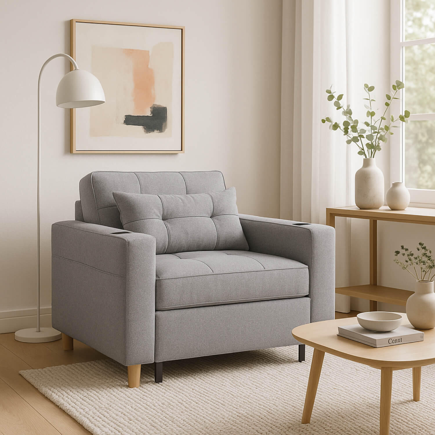 SCHLAFSESSEL SOLOR fürs Wohnzimmer Grau - Grau, Holz/Textil (99/84/92cm) - makarowski meble