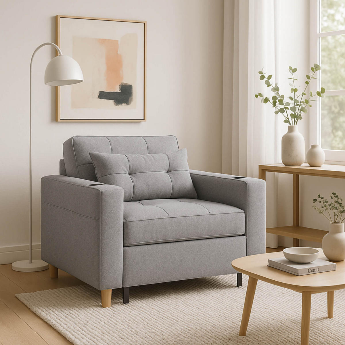 SCHLAFSESSEL SOLOR fürs Wohnzimmer Grau - Grau, Holz/Textil (99/84/92cm) - makarowski meble