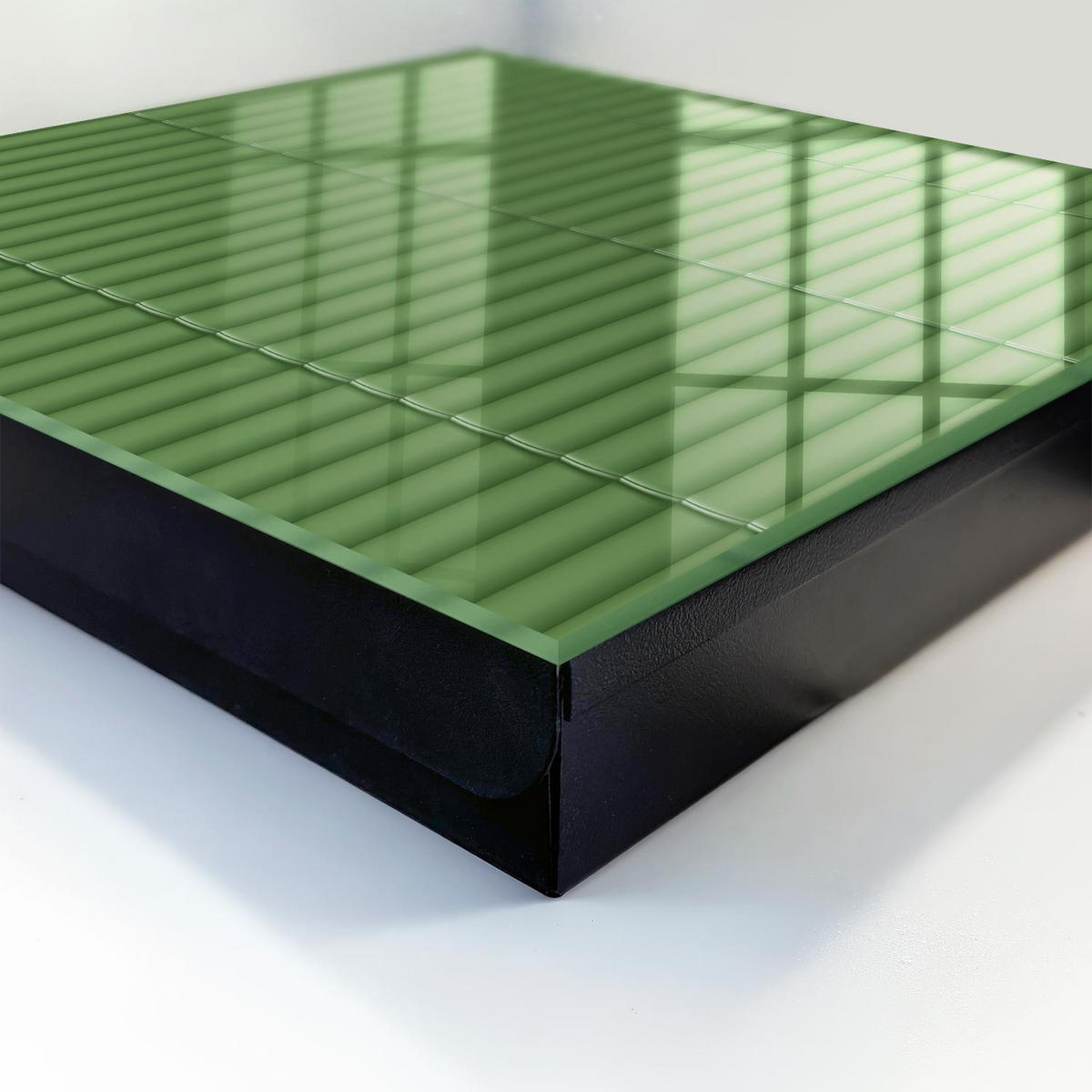 SCHLÜSSELBOX Schwarz 30x30 cm- Türöffnung nach rechts - Grüner Bambus - Grün, Metall (30/30/5cm) - TULUP