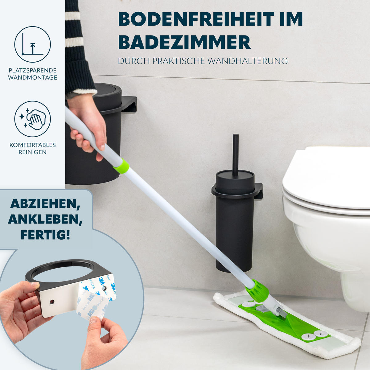 WC-GARNITUR SAVONA, schwarz, Kunststoff - Schwarz, Kunststoff (10/36.5/10cm) - bremermann