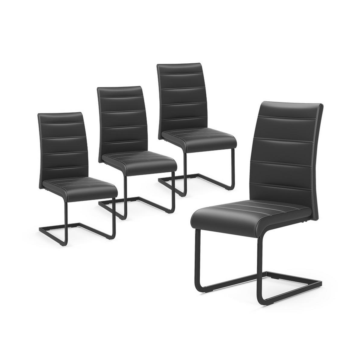 FREISCHWINGER Salvo, Schwarz/Schwarz, 4er Set - Schwarz, Textil (43/99/55cm) - Vicco