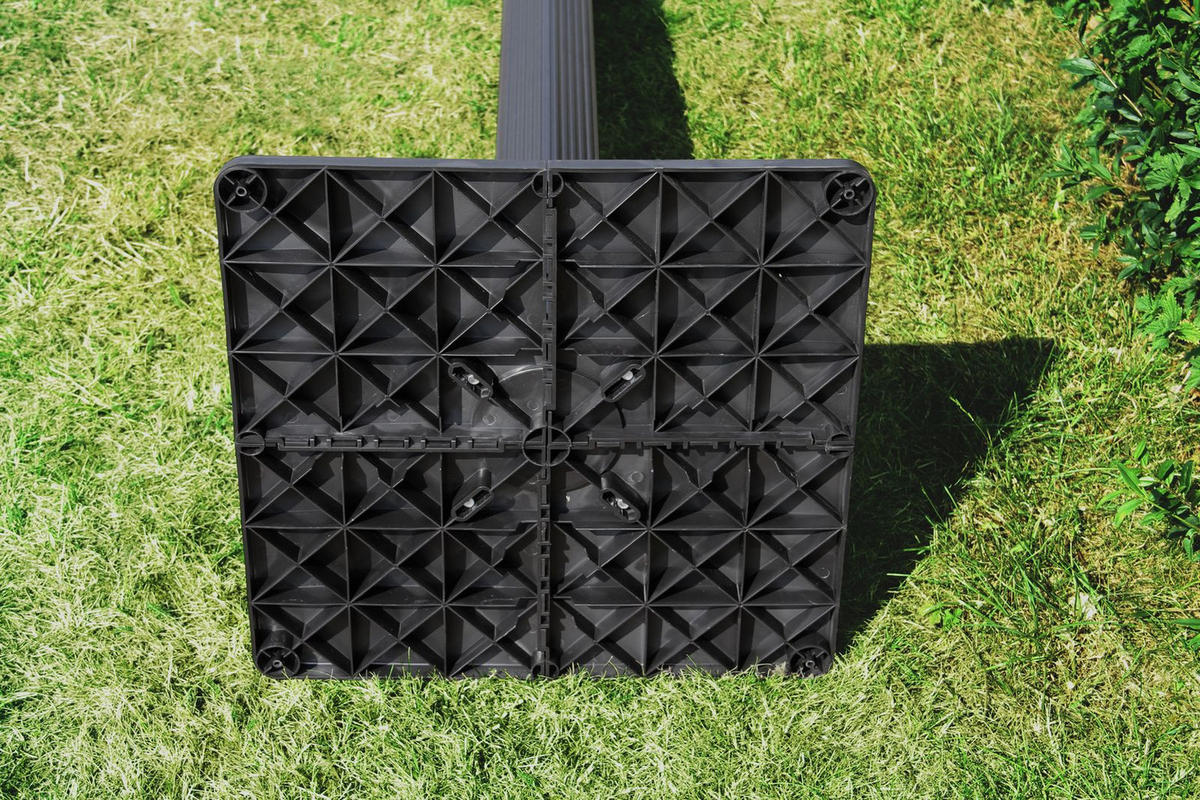 SOCKEL Solardusche freistehend für Garten & Terrasse - Schwarz, Holz (50/12/50cm) - Swim & Fun 