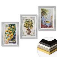 WANDBILDER 3er Set - 20x30 cm Silberner Rahmen - Zitronenbäume Früchte Sonne - Silberfarben, Kunststoff (20/30cm) - ArtPrintCave
