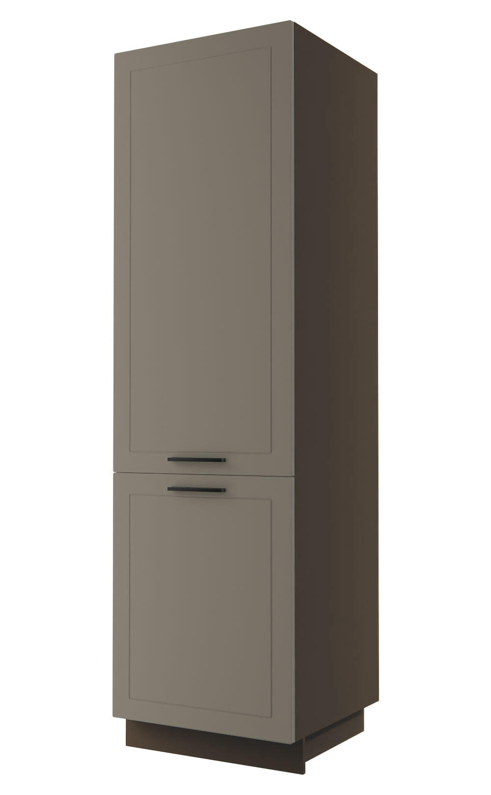 KÜHLSCHRANKUMBAU Kvantum D14/DL/60/207 Beige Matt / Lava Matt 60 / 59 / 207cm - Dunkelgrau/Beige, Holz/Holzwerkstoff (60/207/59cm) - Feldmann-Wohnen