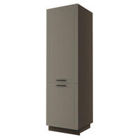 KÜHLSCHRANKUMBAU Kvantum D14/DL/60/207 Beige Matt / Lava Matt 60 / 59 / 207cm - Dunkelgrau/Beige, Holz/Holzwerkstoff (60/207/59cm) - Feldmann-Wohnen