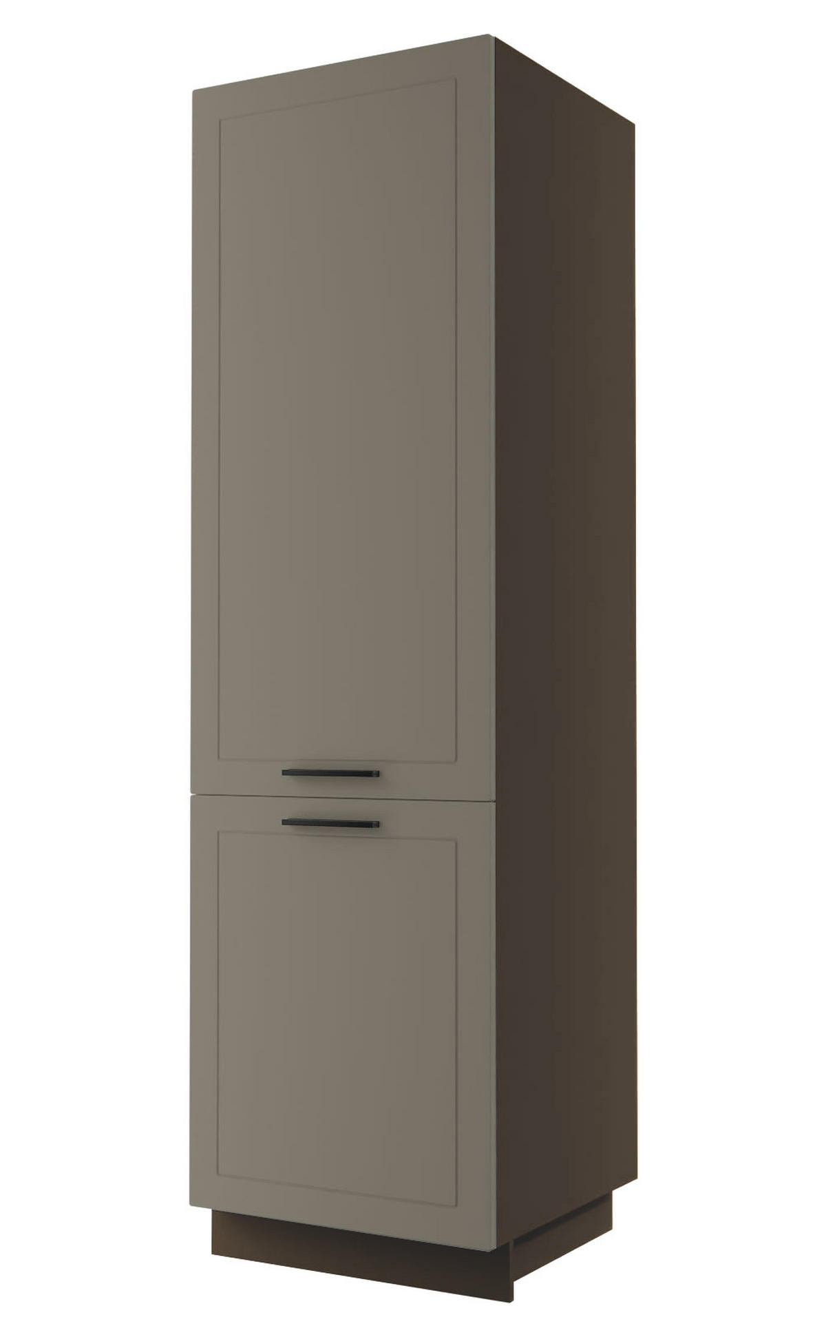 KÜHLSCHRANKUMBAU Kvantum D14/DL/60/207 Beige Matt / Lava Matt 60 / 59 / 207cm - Dunkelgrau/Beige, Holz/Holzwerkstoff (60/207/59cm) - Feldmann-Wohnen
