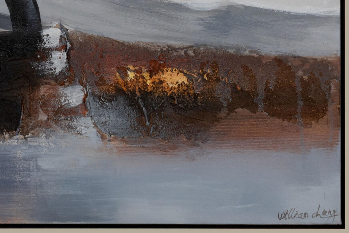 ACRYLBILD HANDGEMALT 80/80 cm - Grau, Textil (80/80cm) - KUNSTLOFT