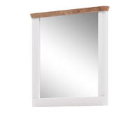 WANDSPIEGEL weiß matt, Eiche Garderobenspiegel 79 x 89 cm - Eichefarben/Weiß, Glas/Holzwerkstoff (79/89/6cm) - Inn.Furn