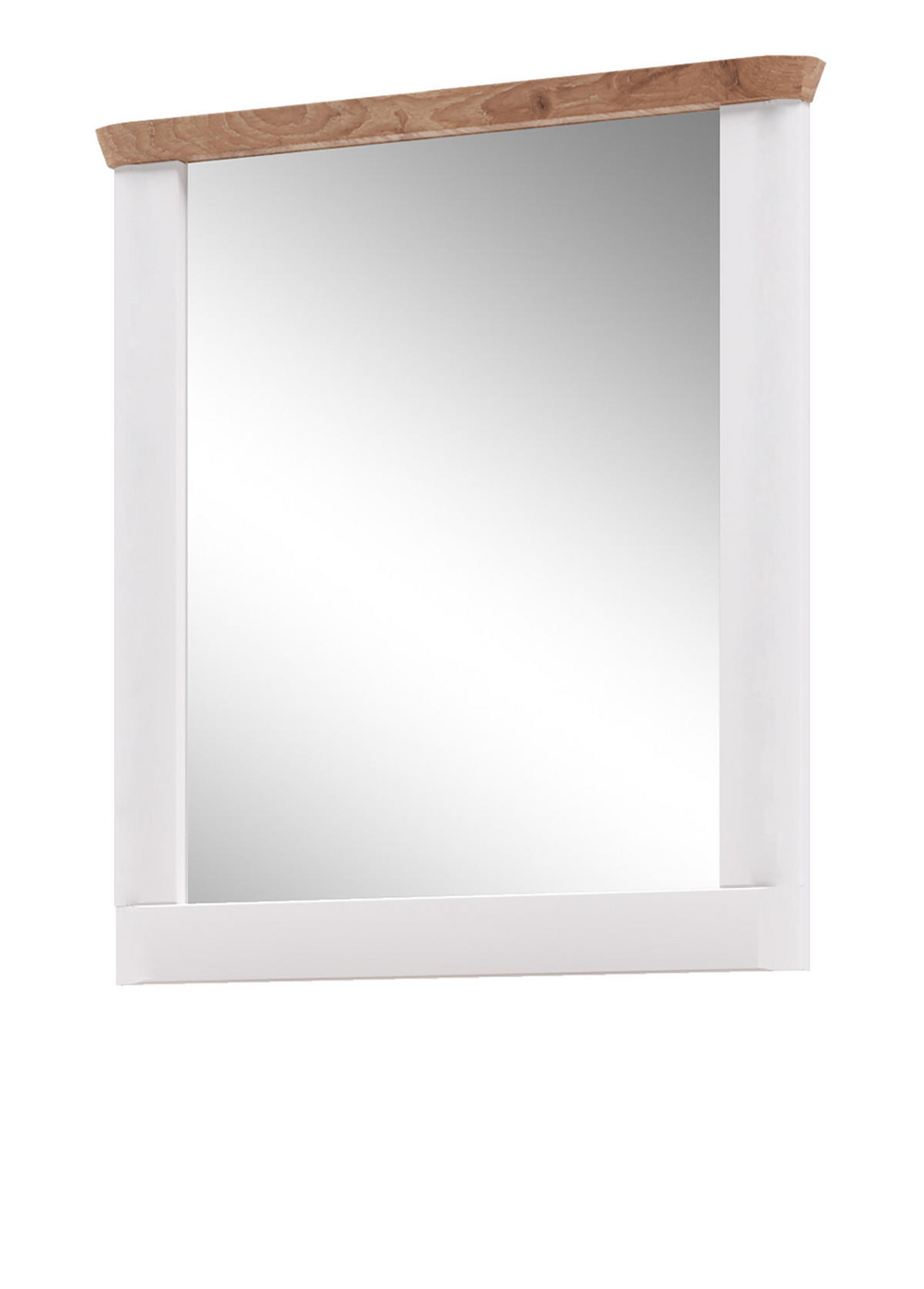 WANDSPIEGEL weiß matt, Eiche Garderobenspiegel 79 x 89 cm - Eichefarben/Weiß, Glas/Holzwerkstoff (79/89/6cm) - Inn.Furn