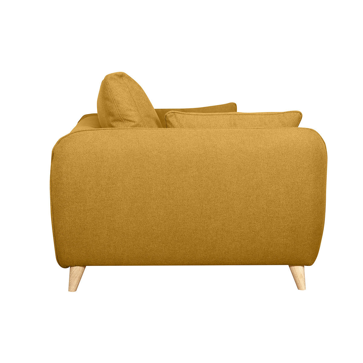 SCHLAFCOUCH Skandinavisch Kumingelb Matratze 10cm 3-Sitzer CREEP - Gelb, Textil (103/81/201cm) - Miliboo