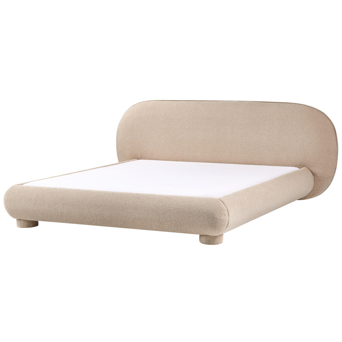 BETT mit Lattenrost 180/200 Bouclé Taupe Bayel - Taupe, Textil (180/200cm) - Beliani