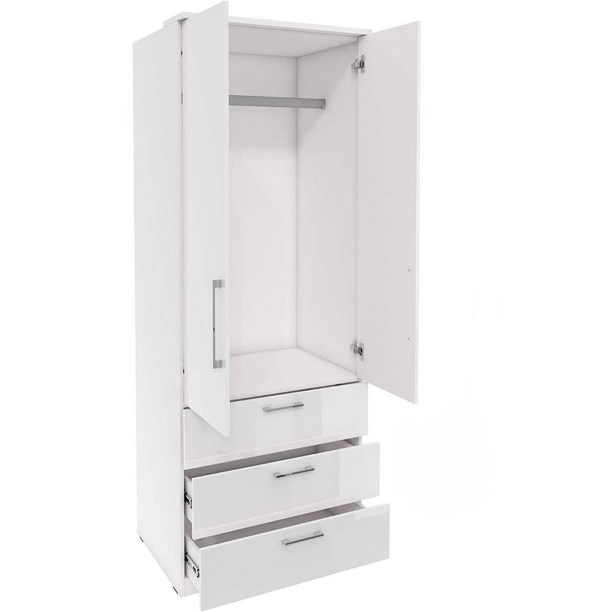 KLEIDERSCHRANK Olmo-83 - Weiß, Holzwerkstoff (80/217/63cm) - Lomado