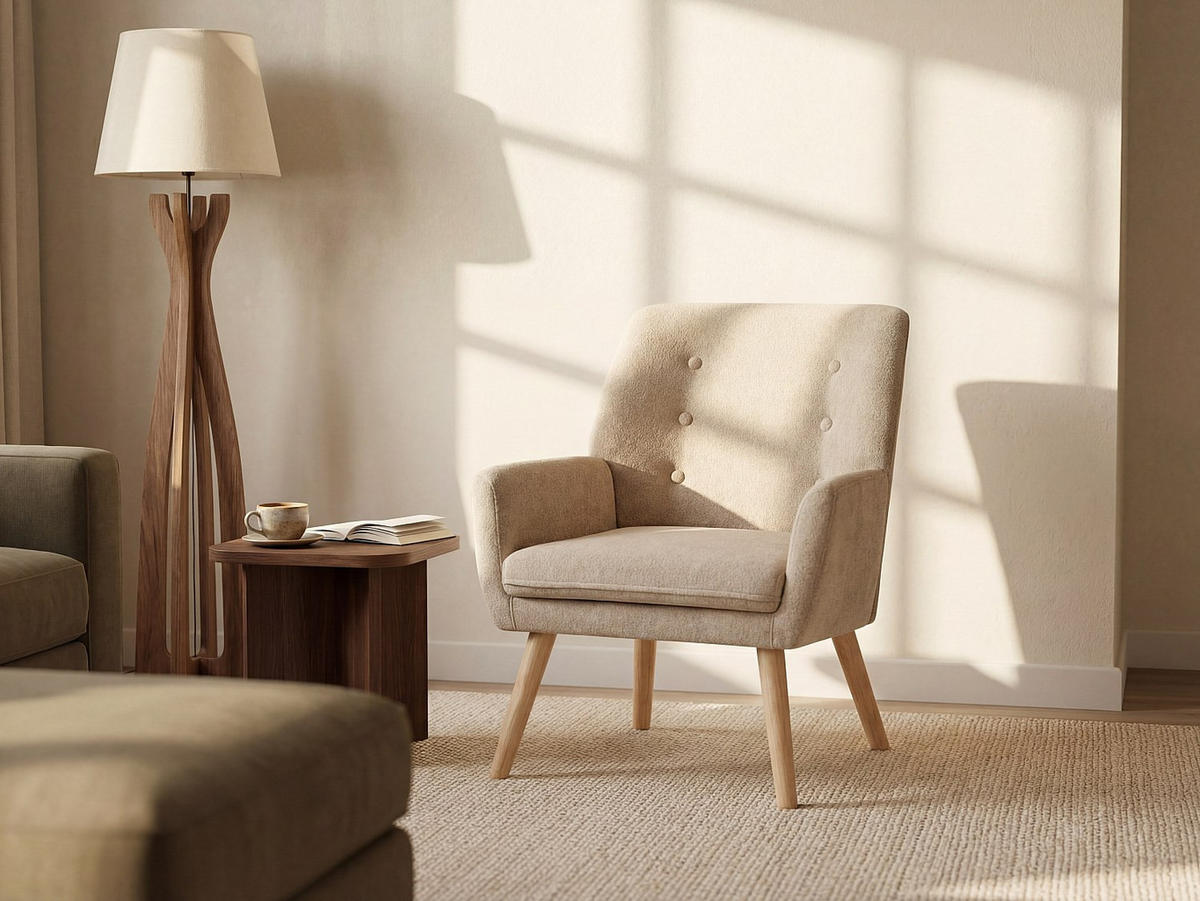 SESSEL mit gerader Rückenlehne - 1 Person - Stoff - Beige - - Beige, Textil (65/79/68cm) - Vente-Unique