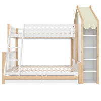 ETAGENBETT Weiß, Natur - Ahornfarben/Weiß, Holz - Raumix