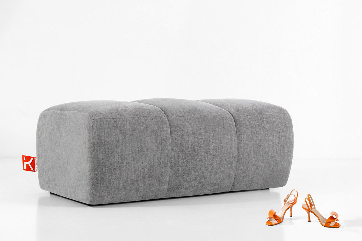 SITZHOCKER FLAVA, hell Aschgrau - Hellgrau, Holz/Holzwerkstoff (123/47/70cm) - KONSIMO®