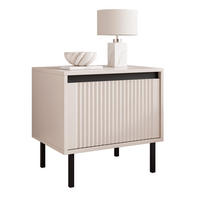 NACHTSCHRANK LIRA 50/40/42 cm Beige - Beige/Schwarz, Holzwerkstoff/Metall (50/42/40cm) - Idohome