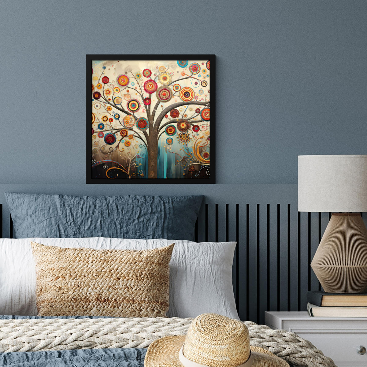 POSTER MIT RAHMEN Baum - Baum des Lebens - Farbe 40x40 cm - Braun, Papier (40/40cm) - MuchoWow