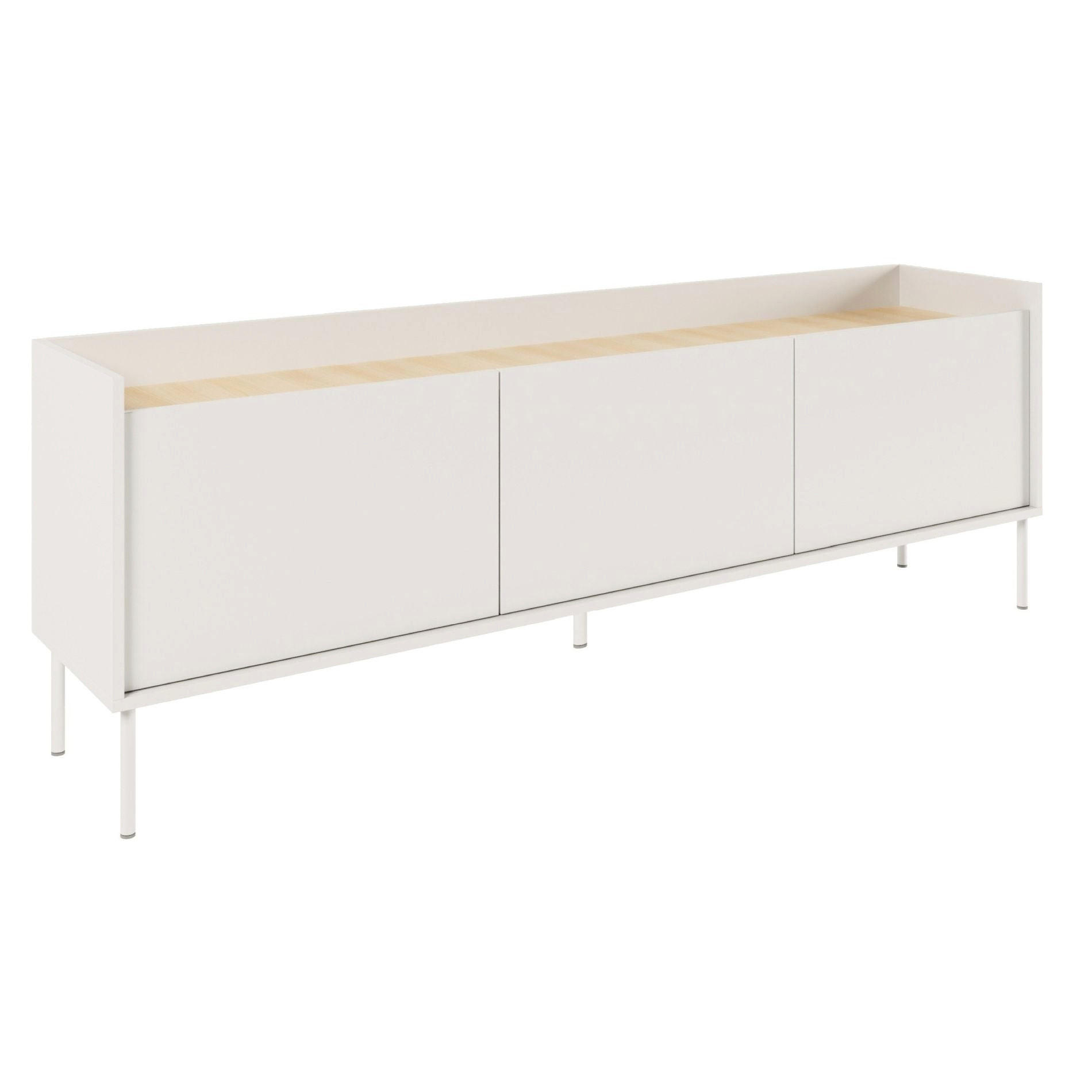 TV stolek Tovi Bílý / Dekor dub 175/58/36 cm - bílá, kov/kompozitní dřevo (175/58.5/36.4cm) - Selsey