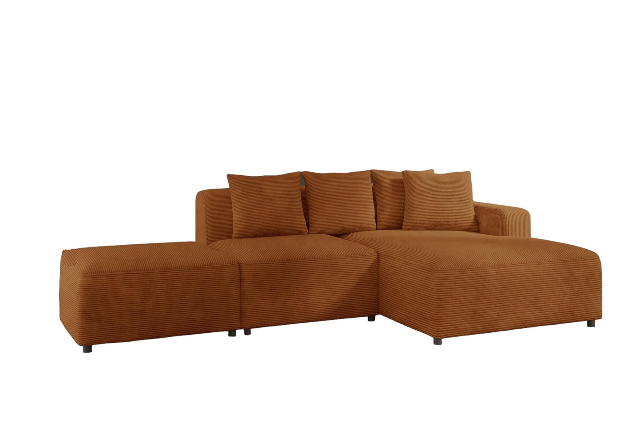 ECKSOFA Megan Xs In Poso - Rotbraun, Holzwerkstoff/Textil (304/165cm) - Fun Möbel