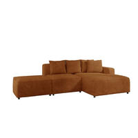 ECKSOFA Megan Xs In Poso - Rotbraun, Holzwerkstoff/Textil (304/165cm) - Fun Möbel