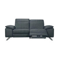 3-SITZER Sofa Genius Echtleder mit 1 x Relaxfunktion Anthrazit - Anthrazit, Leder/Metall (220/80/104cm)