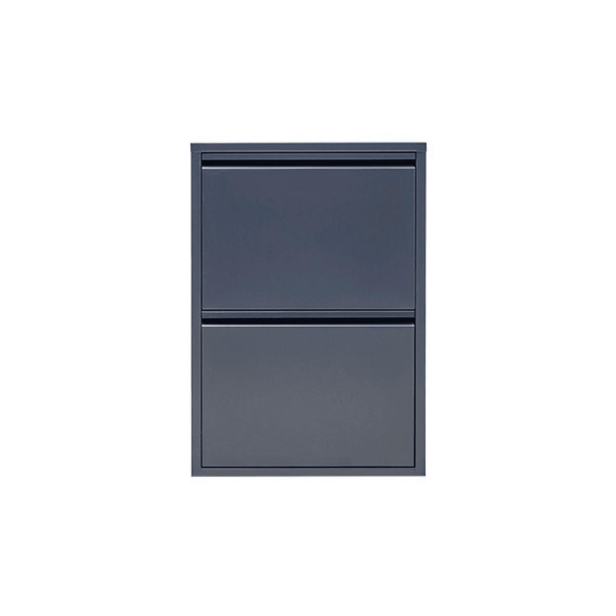 SCHUHSCHRANK schmal Metall mit Magnet 2 Klappen Anthrazit - Anthrazit, Metall (50/70/15cm) - Gowoll