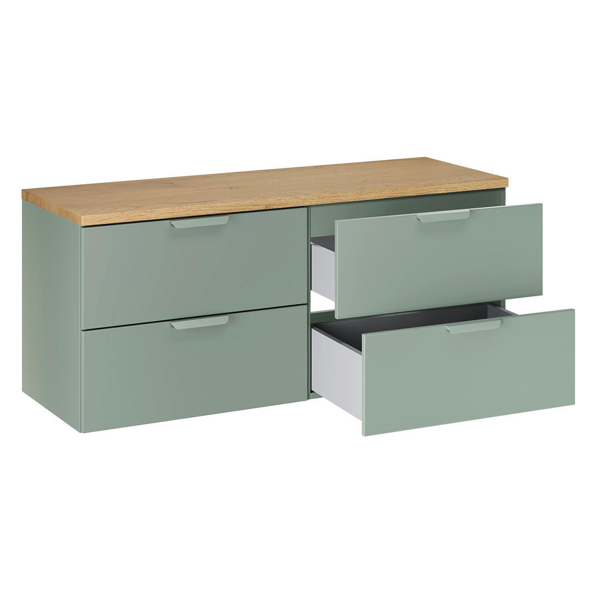 WASCHTISCHUNTERSCHRANK 120.6cm Oria 2er-Set Grün - Grün, Holzwerkstoff (120.6/50/46.5cm) - Petits-meubles