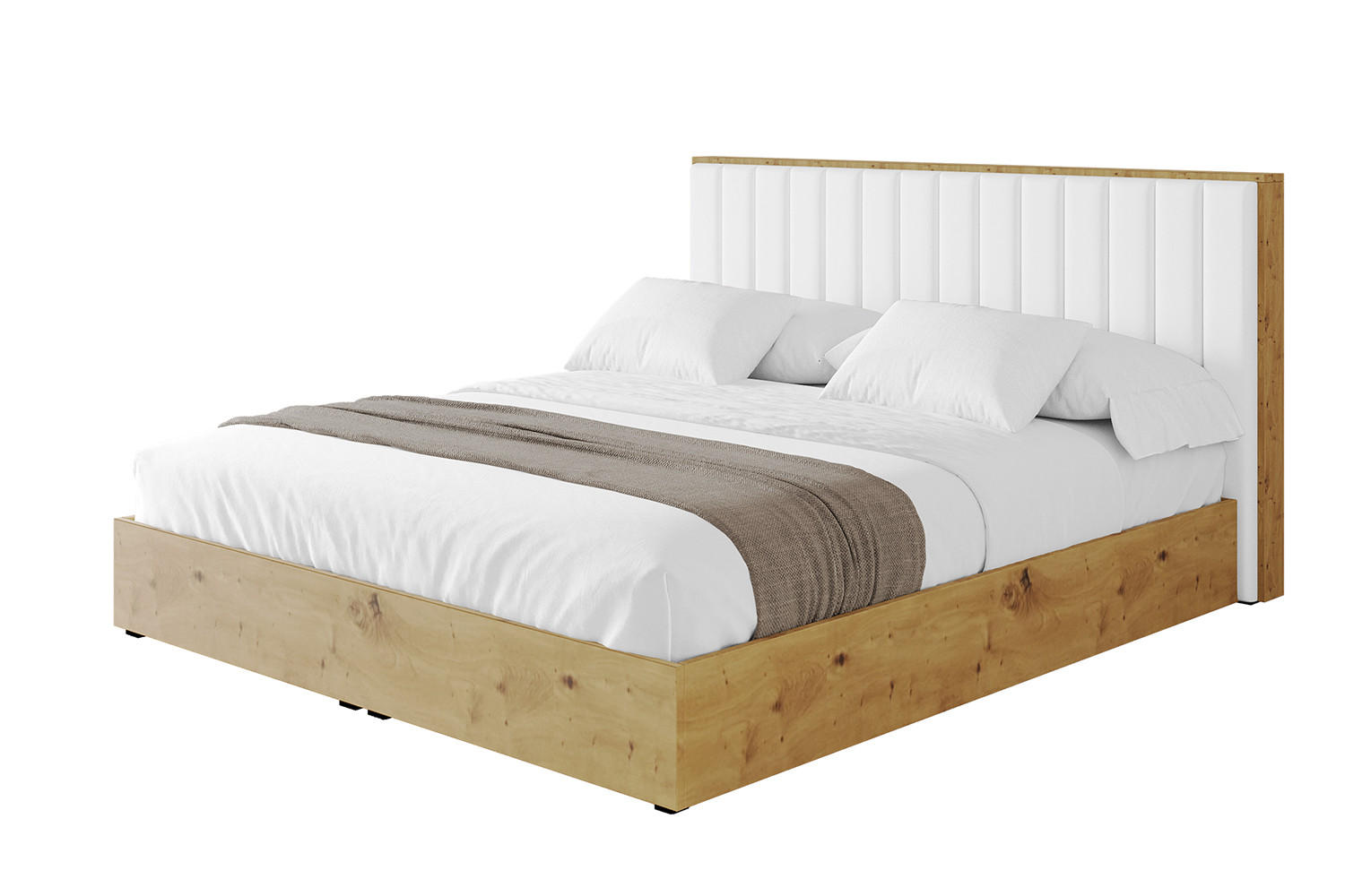 POLSTERBETT mit Bettkasten und Lattenrost, Bett mit Matratze H3/H4 - ENZO4 120x200 Weiß Kunstleder - Weiß Hochglanz, Holzwerkstoff/Textil (120/200cm) - ALTDECOR