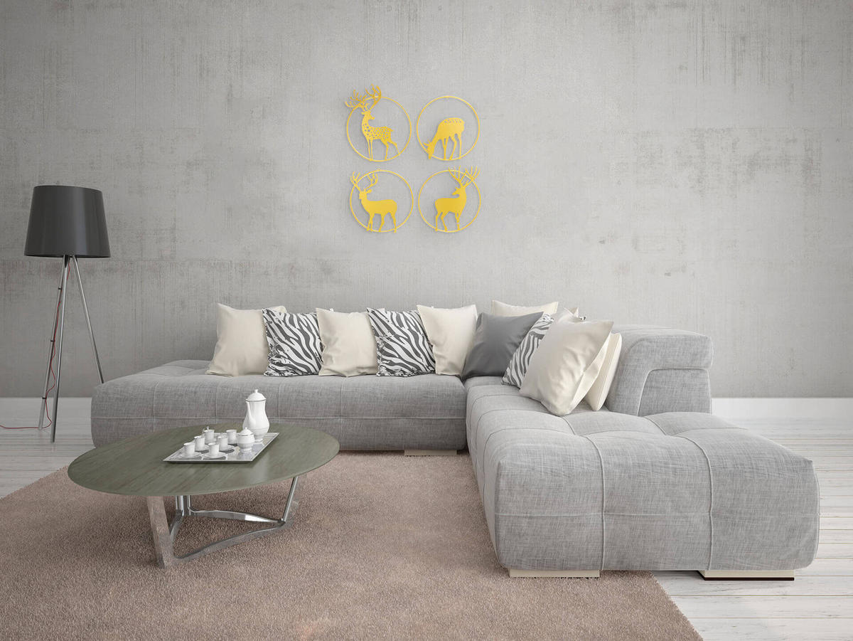 WANDDEKO Gold 86/72 cm - Goldfarben, Metall (1.31/72/6cm) - KUNSTLOFT