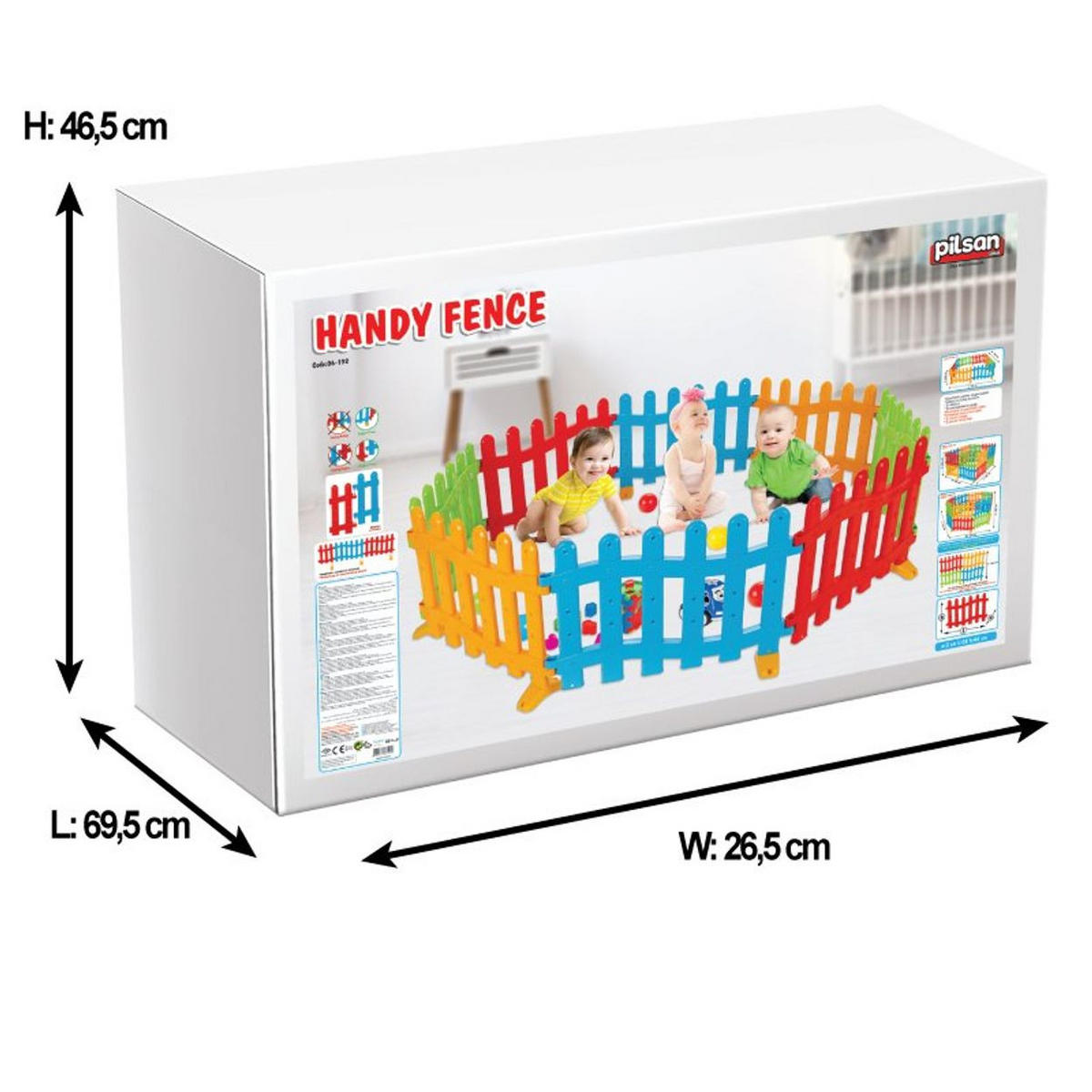 LAUFSTALL 6192 68 x 44 x 3 cm, 8 Elemente, Bällebad nutzbar, Spielbälle, ab 1 Jahr - Multicolor, Kunststoff (136/44/136cm) - Pilsan