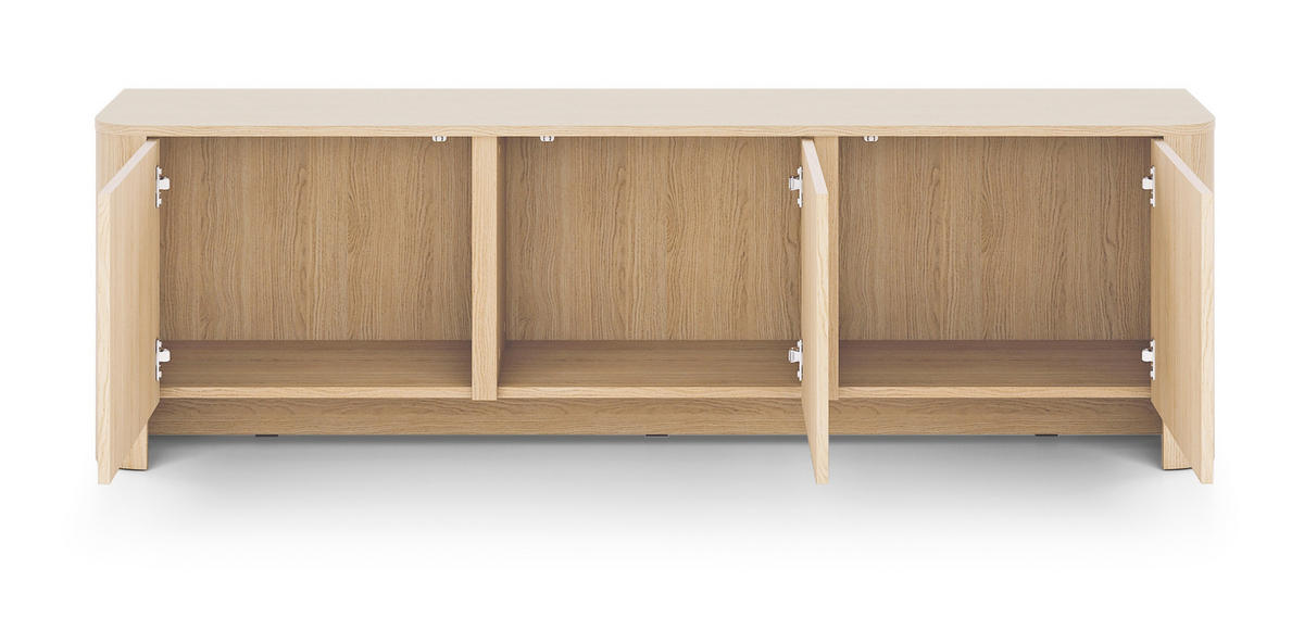 TV-SCHRANK 168 cm Mezzano mit 3 Türen, Eiche Vicenza - Eichefarben, Holz (168/52/39cm) - Emporius