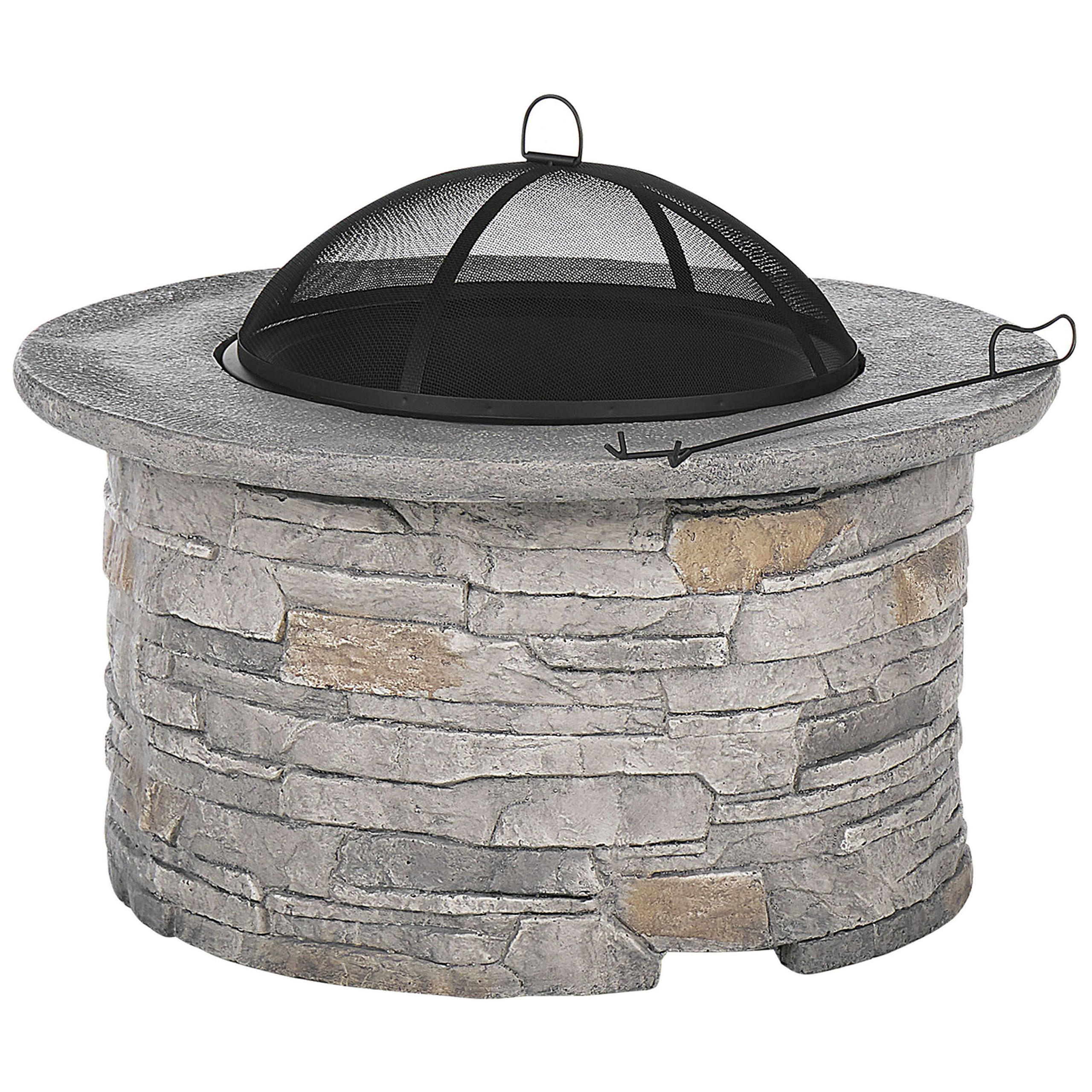FEUERSTELLE hellgrau Leichtbeton rund Tambora - Grau, Stein (92/48/92cm)