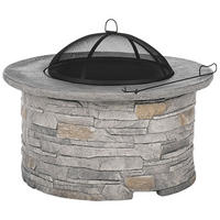 FEUERSTELLE hellgrau Leichtbeton rund Tambora - Grau, Stein (92/48/92cm)