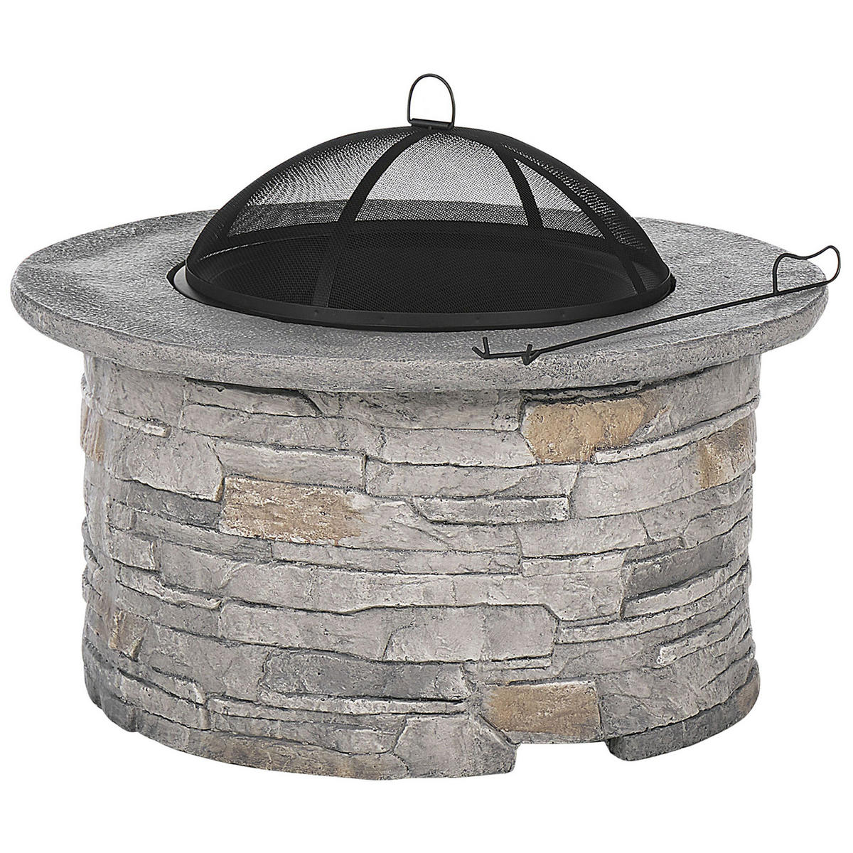 FEUERSTELLE hellgrau Leichtbeton rund Tambora - Grau, Stein (92/48/92cm)