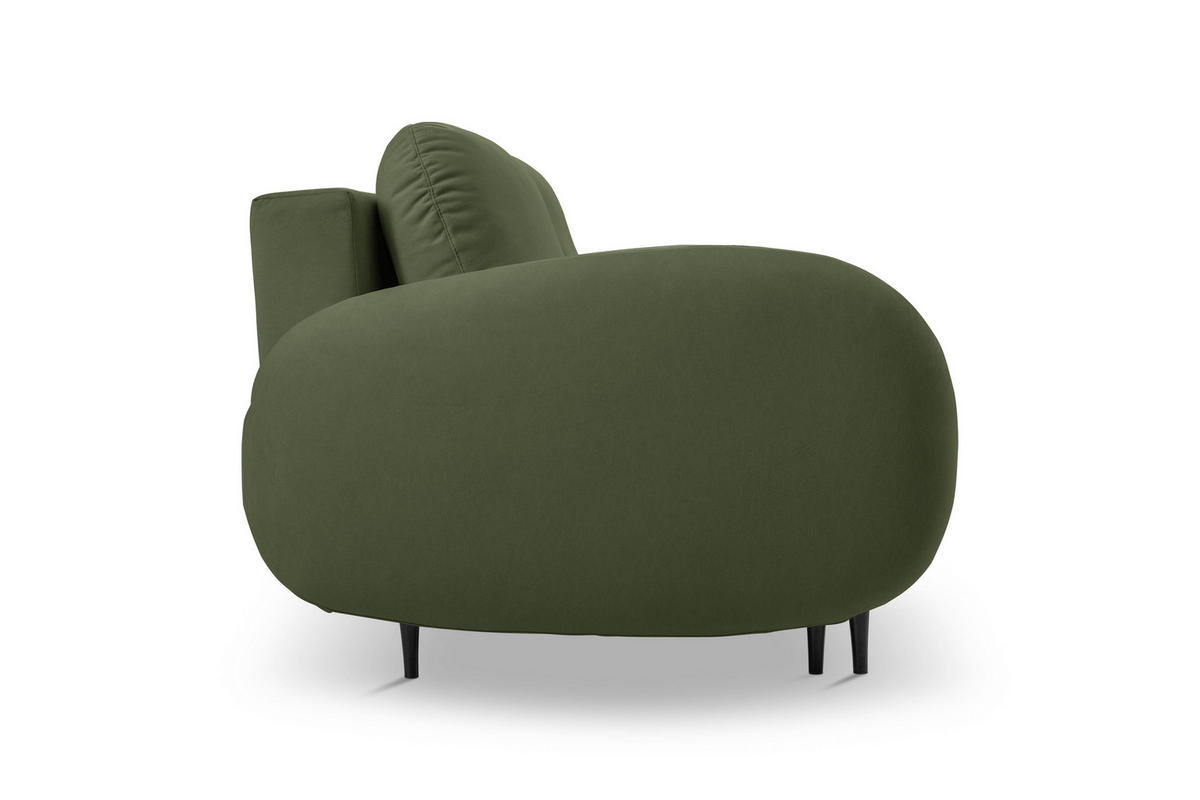 BETTSOFA AGIO Grün Plüsch-Stoff mit Schlaffunktion - Grün, Holz (232/95/109cm) - MASSENO