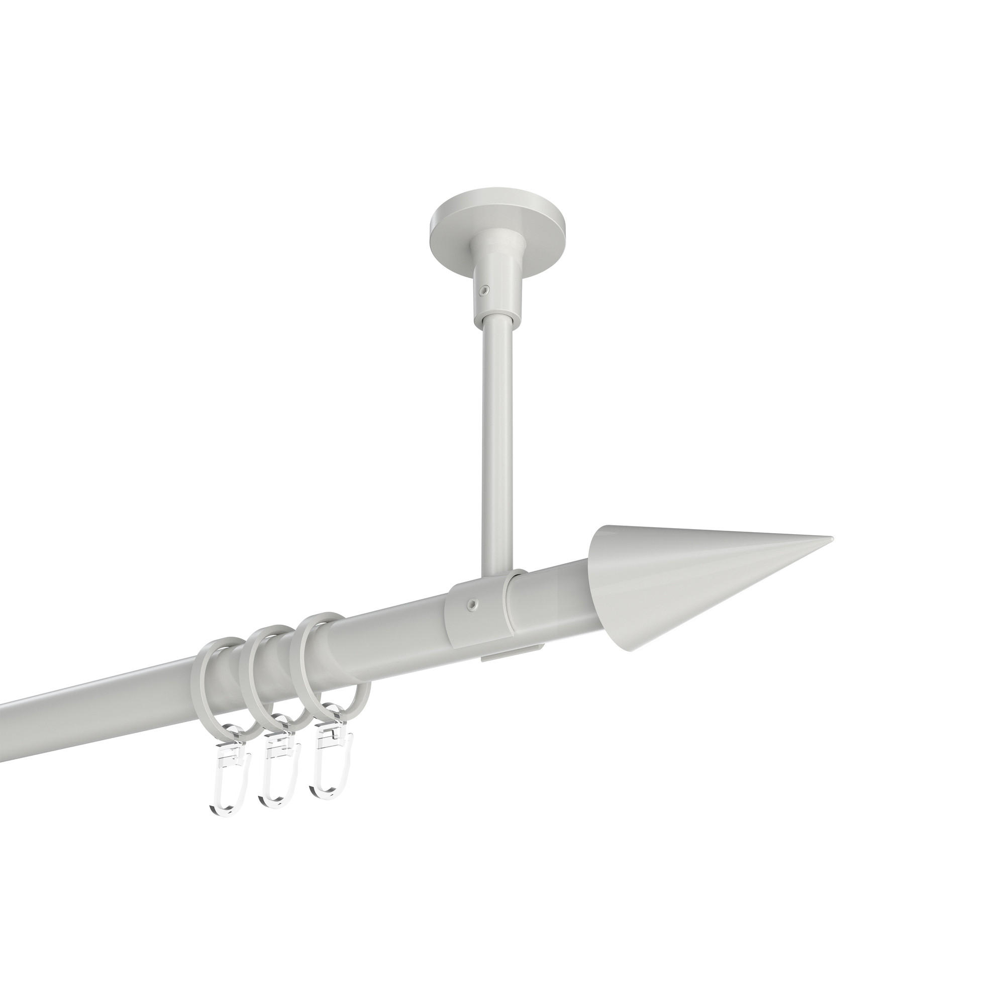 GARDINENSTANGEN-SET Sonette Savio 100 cm, 1-läufig, 20 mm Ø Weiß - Weiß, Metall (100cm) - INTERDECO