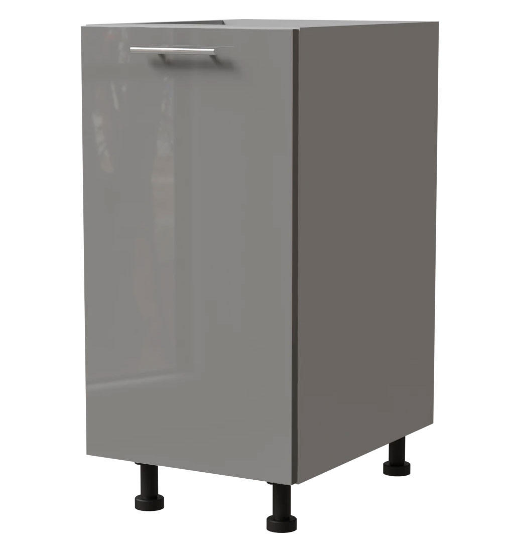KÜCHENUNTERSCHRANK Essen D1D/40 Grau Hochglanz / Grau Matt 40 / 50 / 82cm - Grau, Holz/Holzwerkstoff (40/82/50cm) - Feldmann-Wohnen