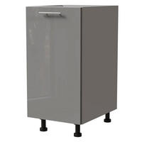 KÜCHENUNTERSCHRANK Essen D1D/40 Grau Hochglanz / Grau Matt 40 / 50 / 82cm - Grau, Holz/Holzwerkstoff (40/82/50cm) - Feldmann-Wohnen