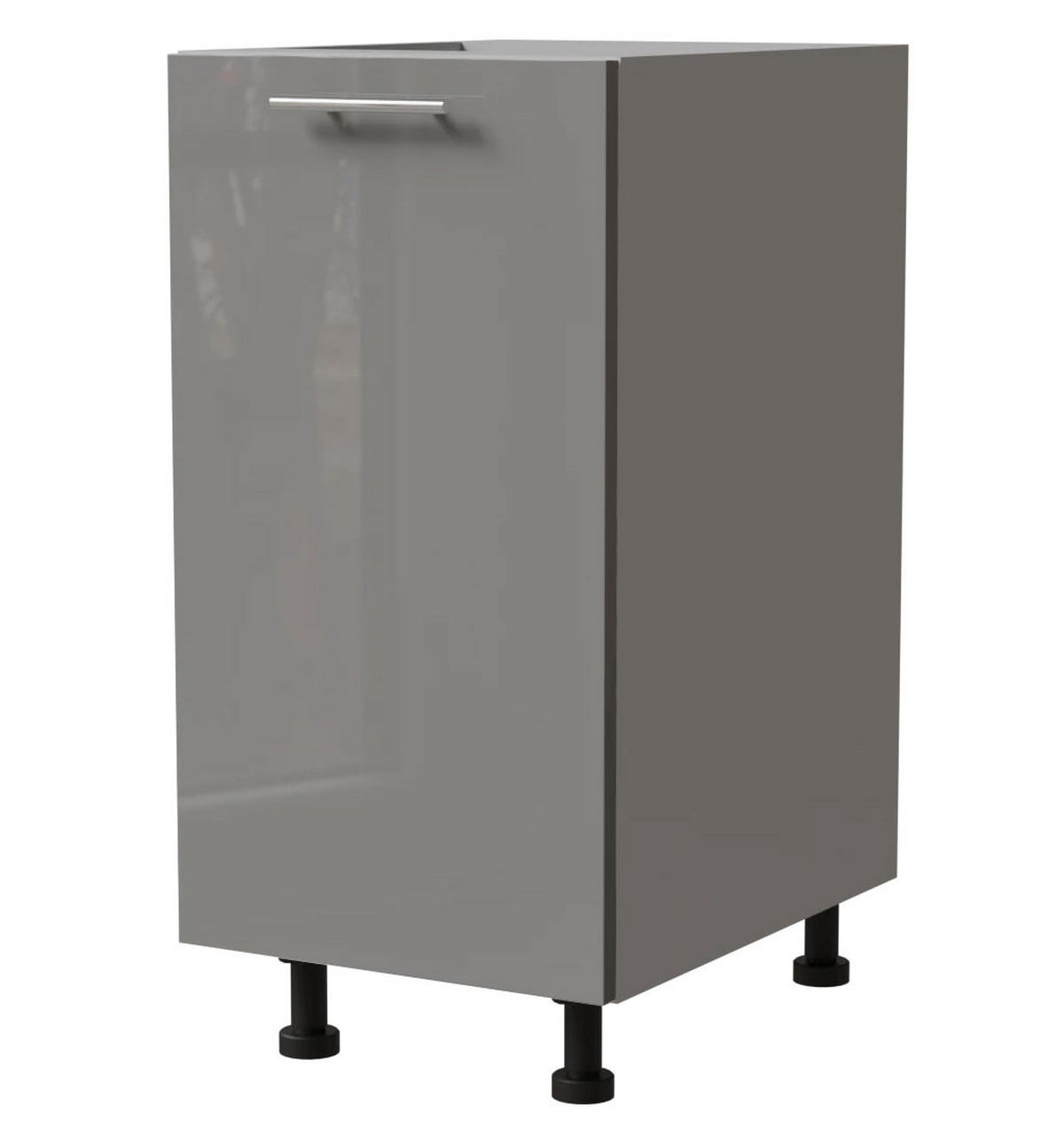 KÜCHENUNTERSCHRANK Essen D1D/40 Grau Hochglanz / Grau Matt 40 / 50 / 82cm - Grau, Holz/Holzwerkstoff (40/82/50cm) - Feldmann-Wohnen